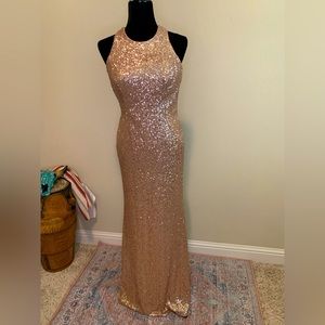 Rose gold Alfred Angelo sequin dress size 4